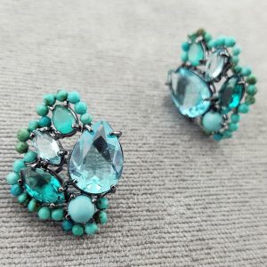 Brinco Olho de Fogo Turquesa | Lanarée Acessórios