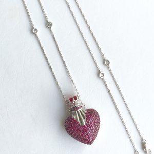 Colar Perfumeiro Coração Rubi | Lanarée Acessórios