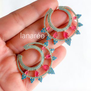 Brinco Cristal Rubi Nano Turquesa Sol | Lanarée Acessórios