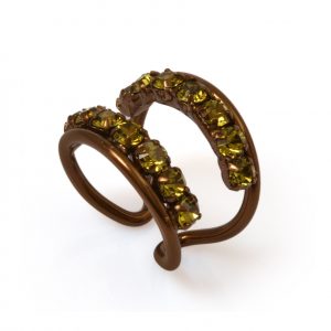 Anel BZ Cristal Verde | Lanarée Acessórios