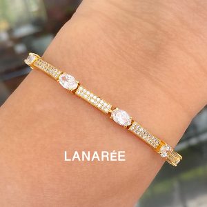 Pulseira Riviera Oval Cravejada | Lanarée Acessórios