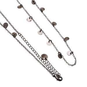 Colar Liso Medalhas Penduradas Negro | Lanarée Acessórios