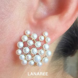 Brinco Pérolas Ouro Semijoia | Lanarée Acessórios