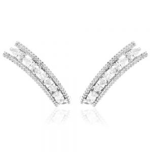 Brinco Ear Cuff Princess Ródio | Lanarée Acessórios