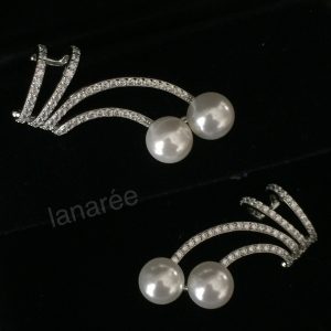 Brinco Ear Cuff Duas Pérolas | Lanarée Acessórios