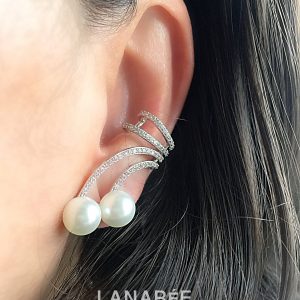 Brinco Ear Cuff Duas Pérolas | Lanarée Acessórios