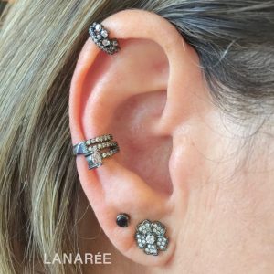 Brinco Piercing Ródio Negro | Lanarée Acessórios