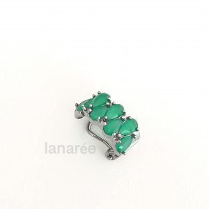 Brinco Piercing Falso Esmeralda Gotas | Lanarée Acessórios