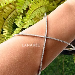 Pulseira Bracelete X Prata | Lanarée Acessórios