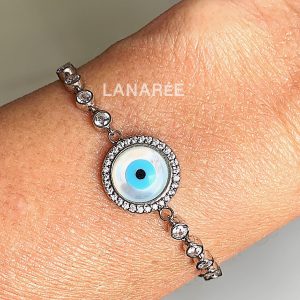 Pulseira Olho Grego Madrepérola | Lanarée Acessórios