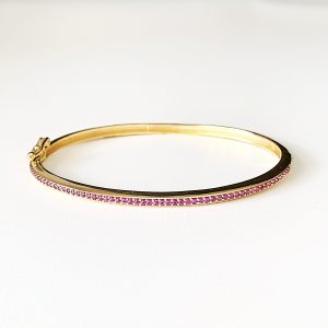 Pulseira Bracelete Zircônia Rubi | Lanarée Acessórios