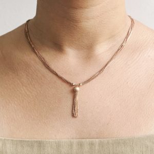 Colar Franja Rosé de Prata 925 | Lanarée Acessórios