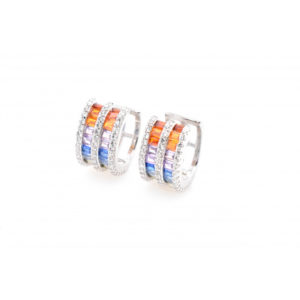 Brinco Piercing Duplo Baguete Rainbow (PAR) | Lanarée Acessórios