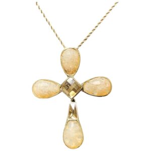 Pingente Cruz Cristal Rutilado | Lanarée Acessórios