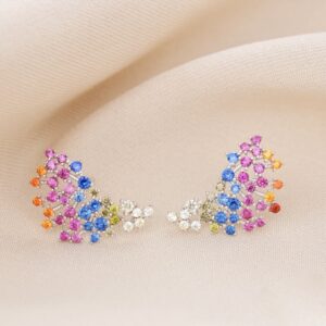 Brinco Ear Cuff Rainbow Prata 925 | Lanarée Acessórios