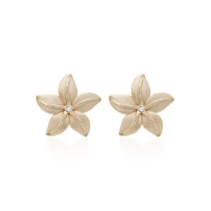 Brinco Flor Banho Ouro de Prata 925 | Lanarée Acessórios
