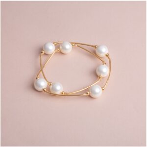 Pulseira Pérolas Brancas Shell | Lanarée Acessórios