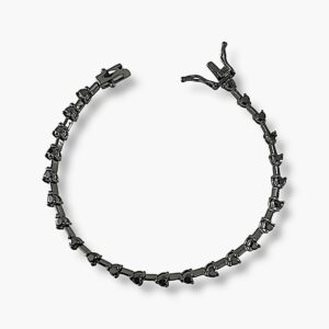 Pulseira Riviera Zircônia Negra de Prata 925 | Lanarée Acessórios