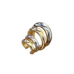 Brinco Piercing Ouro e Ródio de Prata 925 | Lanarée Acessórios