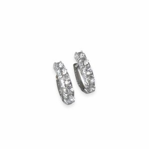Brinco Argola Zircônias 4MM | Lanarée Acessórios