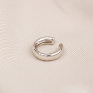 Brinco Piercing Liso Banho Ródio Prata 925 | Lanarée Acessórios