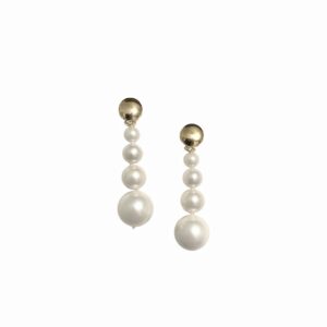 Brinco Pérolas Decrescentes Dourado | Lanarée Acessórios