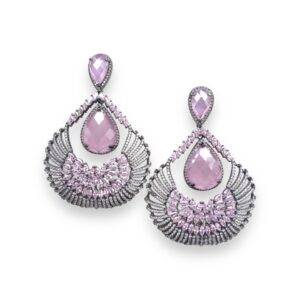 Brinco Asa Quartzo Rosa | Lanarée Acessórios