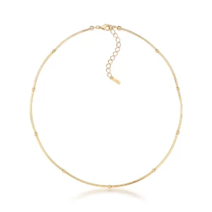 Colar Curto Liso Dourado | Lanarée Acessórios