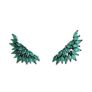 Brinco Ear Cuff Navete Esmeralda | Lanarée Acessórios