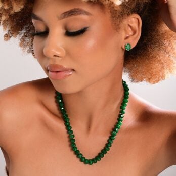 Colar Jade Verde Rondel | Lanarée Acessórios